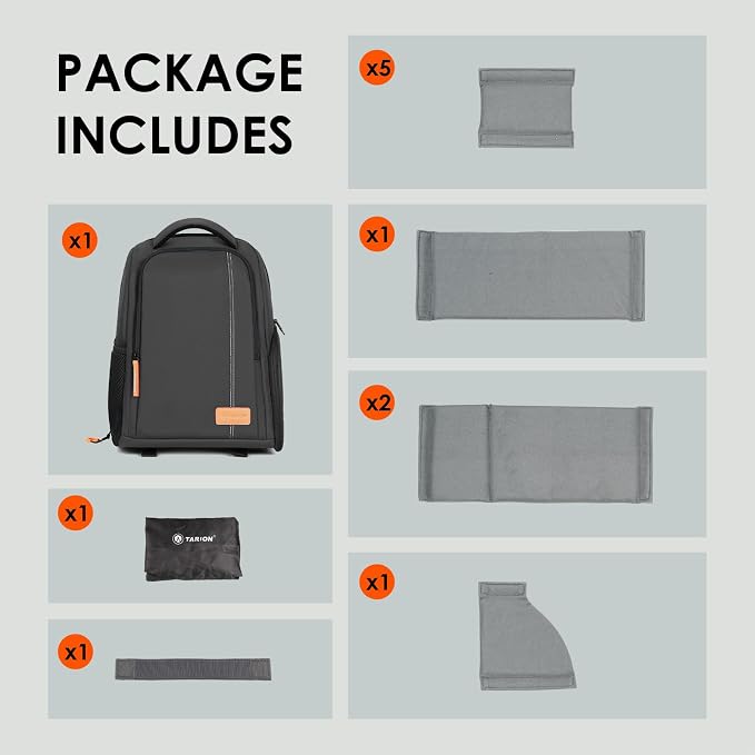 TARION Camera Backpack for Photographers Compact 15L, TB04 Black | 15 Inch Laptop Compartment, Side Access Quick Draw, Anti-theft Hidden Pocket, Tripod Holder, Rain Cover, Travel-Friendly - Image 9