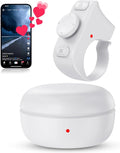 [New Upgrade, Easy to Use] TikTok Scrolling Ring Remote Control, Camera Shutter Remote, Wireless Bluetooth Scrolling Ring for iPhone, iPad, iOS, Android - Light White by duskeep