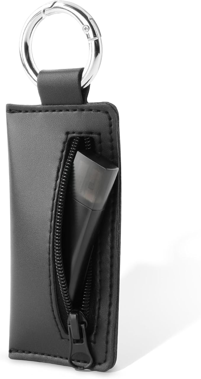 Microfiber USB Flash Drive Holder Case with Keychain | Anti-Slip Zipper Pouch, Storage Case Compatible with AirTag SD TF Card, for Small Medium USB Drives, 1PC, Black, Case Only - Image 2
