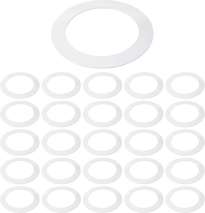 25 Pack Gloss White Goof Trim Ring for 8" Inch Recessed Can Lighting Down Light, Outer Diameter 8.6 Inches, Inner Diameter 6.2 Inches - Image 2