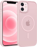FNTCASE for iPhone 12/iPhone 12 Pro Case Light Pink: Fit for MagSafe | Translucent Magnetic Camera Protection Slim Cases, 14FT Military Grade Drop Tested, Matte Shockproof Cover by FNTCASE