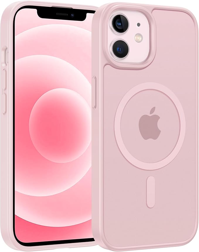 FNTCASE for iPhone 12/iPhone 12 Pro Case Light Pink: Fit for MagSafe | Translucent Magnetic Camera Protection Slim Cases, 14FT Military Grade Drop Tested, Matte Shockproof Cover by FNTCASE