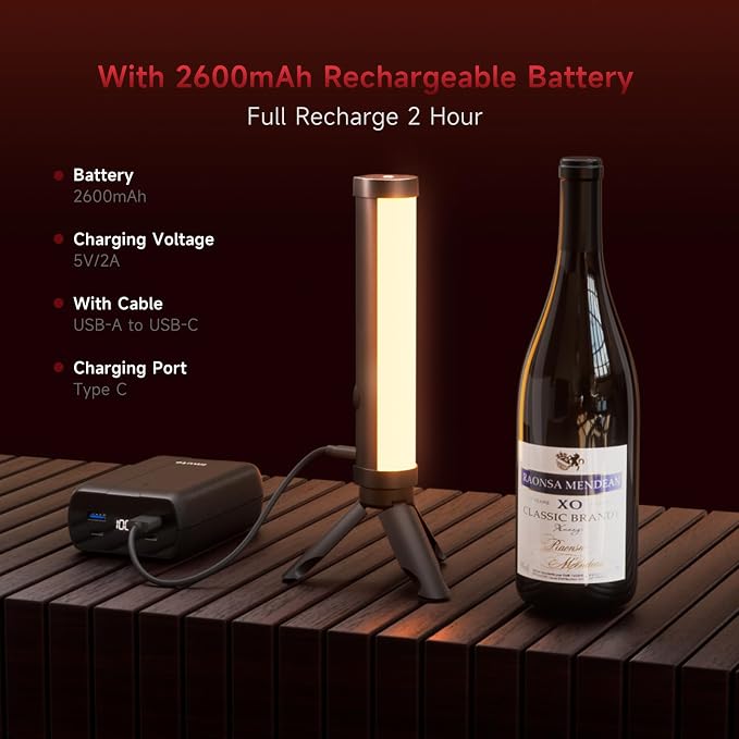 PHOTOOLEX 360°RGB Tube Light, LED Video Light Wand, Magnetic Light Stick | 2500K-9900K/360° Full Color/CRI 96+/2600mAh/Rechargeable/Handheld, Photography Light Bar for TikTok YouTube - Image 5