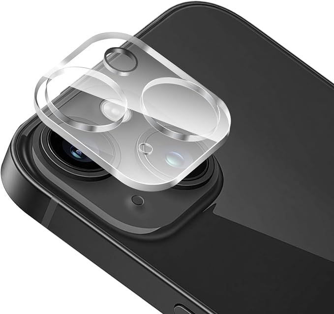 FanTEK Camera Lens Protector Compatible with iPhone 15/15 Plus, 9H Tempered Glass Camera Screen Cover, Ultra HD Clear Acrylic Full Coverage Guard, Case Friendly by FanTEK
