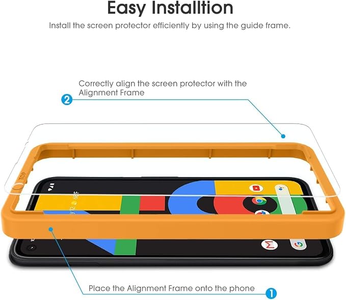 OMOTON [4 Pack] Screen Protector for Google Pixel 4a (Not Fit for 4a 5G), Scratch Resistant/Easy-Install/Bubble Free/Tempered Glass Screen Protector Compatible with Google Pixel 4a - Image 3
