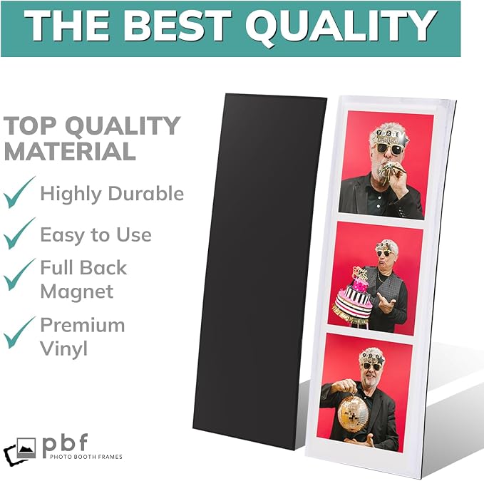 pbf PHOTO BOOTH FRAMES 2x6 Magnetic Picture Frames for Refrigerator | 2 x 6 Clear Magnetic Vinyl Frames for Photo Strips for Fridge (50-Pack) - Image 4