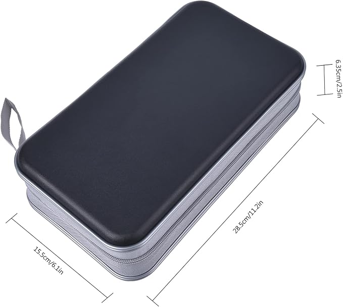 UENTIP CD Case,96 Capacity Hard Plastic DVD Case Holder for Car Home Travel | CD DVD Storage,Zipper Closure,Scratch-Resistant Sleeves,Stay Away Dust and Damp,Storage Music Video Gaming Discs Blu-ray - Image 4