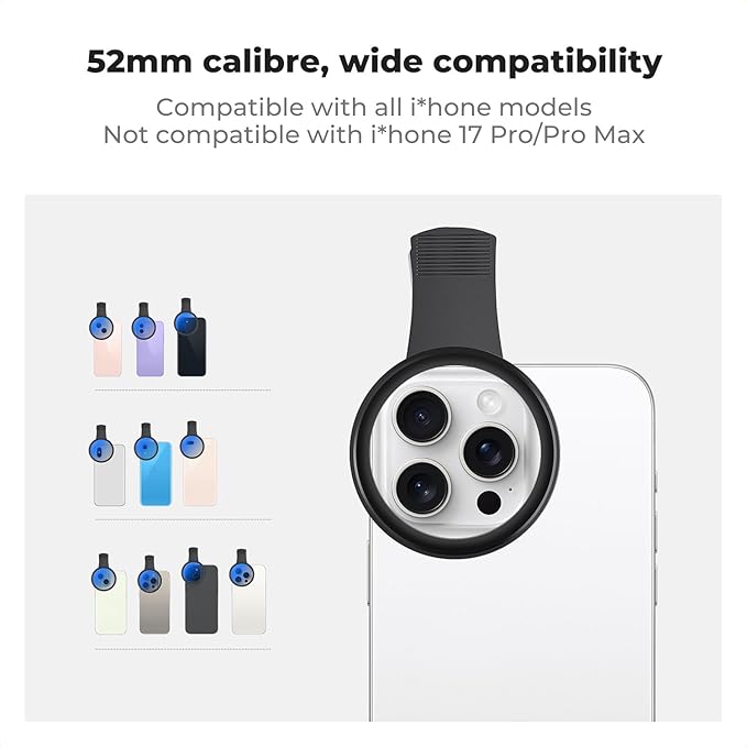 K&F CONCEPT 52mm Clip-on CPL Phone Camera Lens Filter Kit | Circular Polarizer Polarizing Filter Compatible with iPhone 17 16 15 14 13 12 11 - Image 5