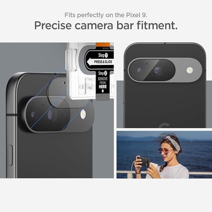 Spigen Glas.tR EZ FIT Optik Camera Lens Protector for Pixel 9 | GlasTR EZ Fit Optik, 9H+ Tempered glass, Scratch resistant, Original photo quality, Auto-align tray, Case-friendly, 2Pack - Image 6