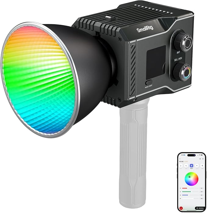 SmallRig RC 60C RGB LED Video Light, Portable Continuous Output Lighting | APP Control, 2500K-10000K, 3400mAh Battery, 45min Runtime, for Photography/Video/Studio, Lite Edition by SmallRig