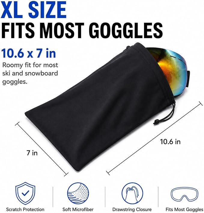 Seapon Ski Goggle Bag, Protection Bags for Snow Goggles Ski Mask, Pouch for Goggle, Soft Micro-Fiber Storage Case, 2Pcs - Image 5