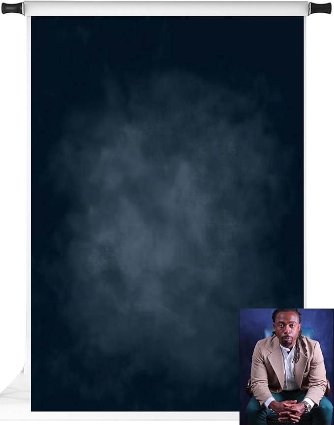 Kate 5x7ft Dark Blue Abstract Backdrops Microfiber Dark Blue Portrait Background for Photoshoot for Photography by KateBackdropforPhotography