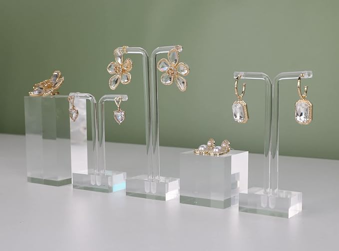 3pcs acrylic T bar earring display stand for show, retail hanging earring holder for online business, transparent jewelry Photography Props【Acrylic Earring T Stand-3pcs 】 - Image 2
