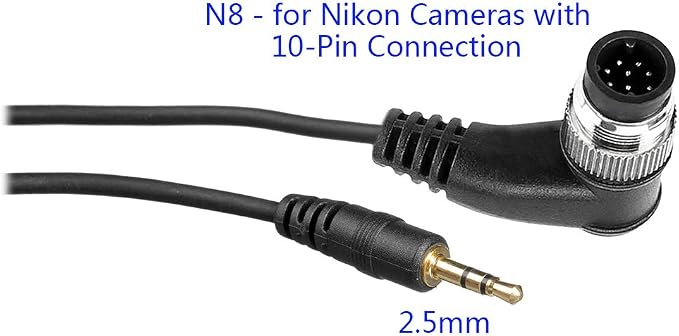 PHOLSY 2.5mm N8 Off-Camera Remote Cable for Compatible with Nikon | Compatible with Nikon Z8 Z9 D3 D4 D5 D6 D800 D850 D800E D810 D810A D700 D500 D300 D200 F6 F100F5 F90X F90 D1X D2H D3X - Image 2
