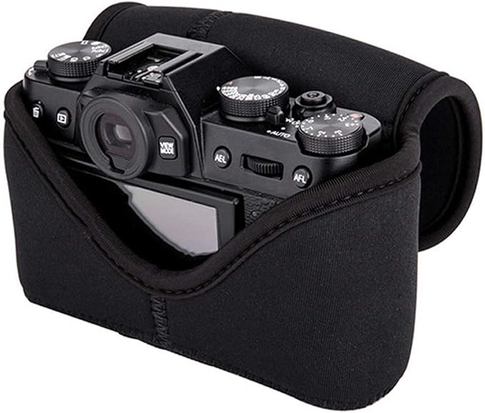 JJC Black Ultra Light Neoprene Camera Case, Compatible with X-E4 X-T30 II X-T30 X-T20 X-T10 +Short Prime Lens, 18mm F1.4/ 27mm F2.8/ 35mm F2, Pouch Bag Fuji X100V X100VI, Compact Size 127x85x84mm - Image 6