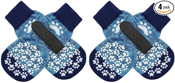 EXPAWLORER Anti Slip Dog Socks to Prevent Licking Paws, Dog Shoes for Hot Pavement, Dog Booties for Small Medium Large Senior Dogs, Traction Control Boots & Paw Protectors for Hardwood Floors by EXPAWLORER