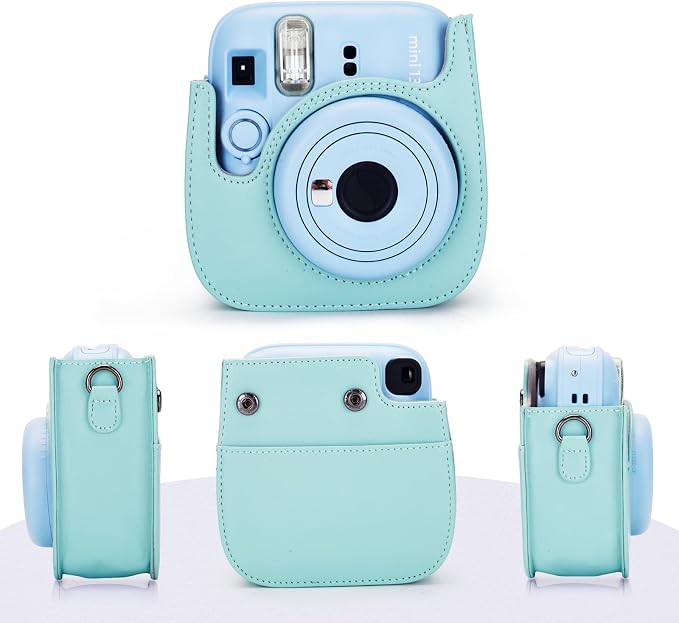 Phetium Mini 13 Camera Case for Fujifilm Instax Mini 13 12 Camera-Green | Mini Camera Protective Case,PU Leather Bag,Photo Storage Pocket,Adjustable Shoulder Strap,Magnetic Flip - Image 2