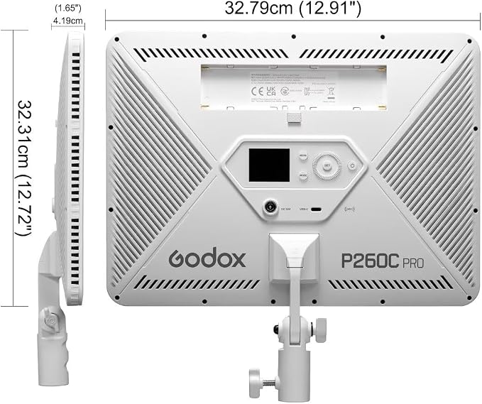Godox P260C Pro LED Video Panel Light 45W Bi-Color 2800K- 6500K with NFC Automatic Pairing and APP Control - Image 2