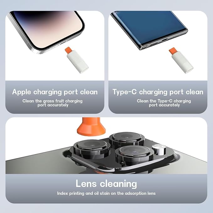 Laptop Cleaner, All in 1 airpod Cleaner kit Keyboard Cleaner Set, Computer MacBook Earphone Camera Cleaning Kit, Tablet and Screen Dust Brush Tool for Computer, PC, TV Camera Lens Computer Vacuum - Image 4