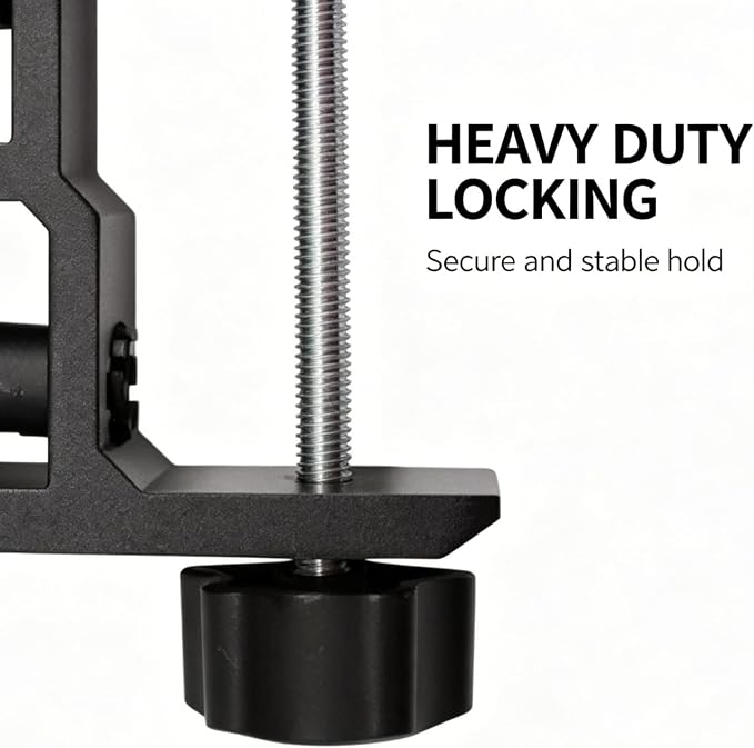Replacement Heavy Duty C Clamp for 1/2” and 5/8” Hole Base Magnifying Lamp,Desk Lamp,Swing Arm Lamp,Phone I pad Mount,Tablet Mic Holder,Table Mount Clamp for Microphone Stand Mic Boom Arm (G2 BLACK) - Image 4