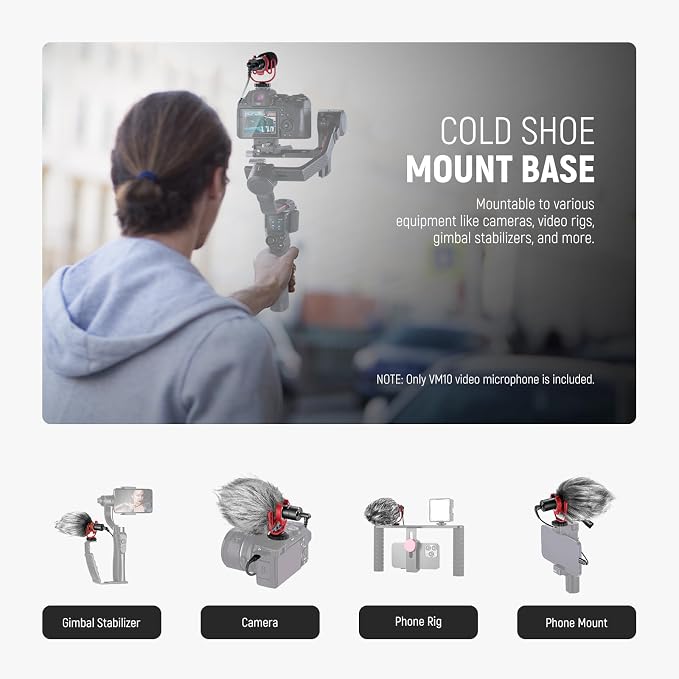 NEEWER VM10 Plug & Play Vlog Microphone for Camera, Mini Supercardioid Mic | 20-20KHz, Compatible with Sony Canon Nikon iPhone Samsung Android Tablet Mac, 3.5mm TRS, USB C OTG, Shock Mount, Windscreen - Image 6