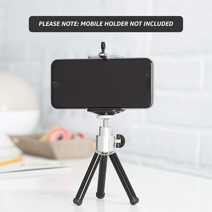 Amazon Basics Lightweight Portable Mini Travel Tripod with 360° Ball Head, Adjustable Height, Desktop, Black - Image 6