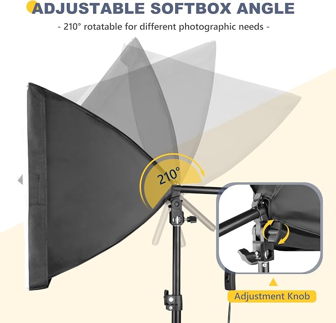 Torjim Softbox Photography Lighting Kit | 16" X 16" & 85W LED Studio Light | Soft Diffusion For Even Light | 3000-7500K Adjustable LED Bulbs for Studio Photo Video Recording Live Streaming Portraits - Image 5