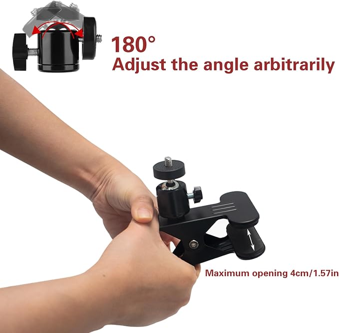 SnowTing 4 PCS Multifunctional Tripod Camera Clamp with 360° Swivel Ball Head and 1/4'' Screw, Flash Holder Photography Accessories for DSLR Video Photoshoot Camera - Image 3