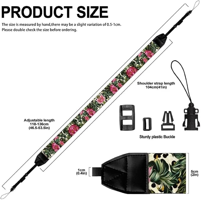 Coldinair Black Adjustable Camera Strap Universal Neck & Shoulder Soft Padded Strap for All DSLR Cameras,Binoculars - Image 6