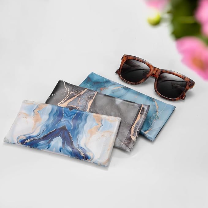 TRIUMPH VISION Eyeglass Case Glasses Case Soft Sunglass Pouch Sleeve 3 Pack | Slim Lightweight Alternative to Bulky Case, Leather Lined Protect Lens, Squeeze Easy to Use, Stylish Portable for Daily Use - Image 5