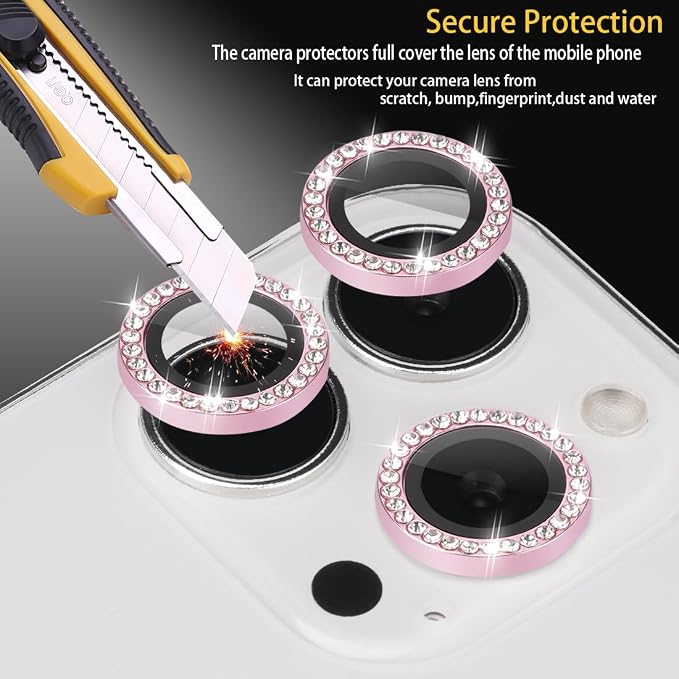 Camera Lens Protector for iPhone 16 Pro/16 Pro Max, Diamond Pink | Tempered Glass, Auto-align Tray, Easy Installation, Case Friendly, Anti-Scratch, HD Clear, Ultra Slim - Image 2