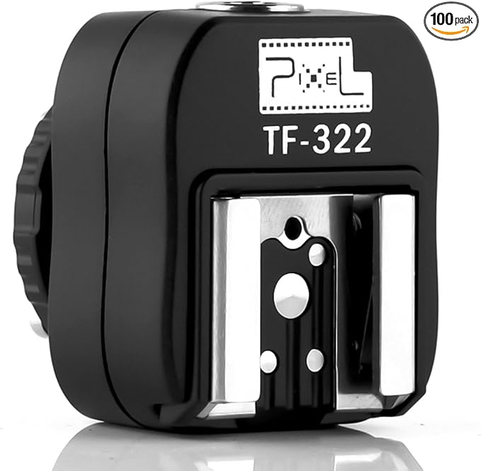 PIXEL Flash Hot Shoe for Nikon, TF-322 Flash Hot Shoe Sync Adapter with Extra PC Sync Port Dedicated for Nikon DSLR Shoe Mount Camera & Flashgun by Pixel