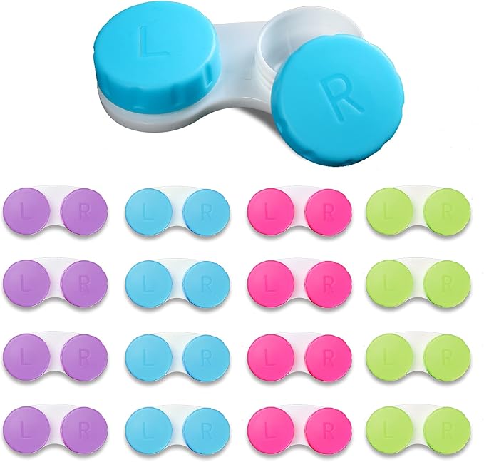 Aoutrow 16 Pack Contact Lens Case Box, Colorful Bulk Box Holder Container, Contact Lens Case Set,Portable, Travel-Friendly by Aoutrow