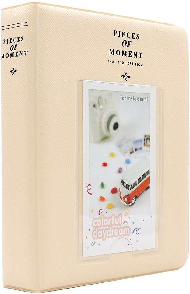 Ablus 64 Pockets Mini Photo Album for Fujifilm Instax Mini 7s 8 8+ 9 25 26 50s 70 90 Instant Camera & Name Card (64 Pockets, Beige) by Ablus
