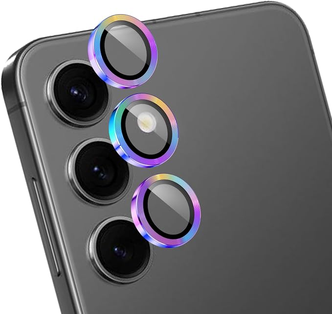 Camera Lens Protector for Samsung Galaxy S24 Plus,1 Pack | Tempered Metal Glass Camera Cover, HD Clear Anti-Scratch Lens Screen Protector Film,Case Friendly,Colorful Titanium by Unknown