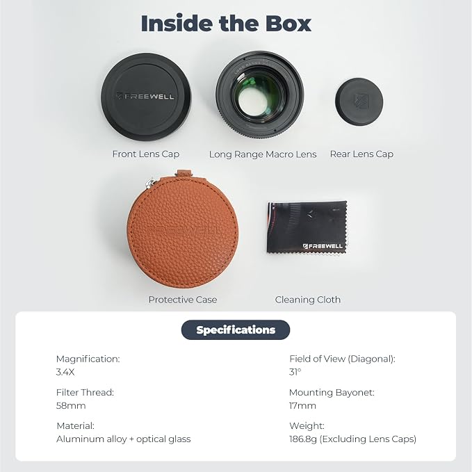 Freewell 100mm Long Macro Lens 17mm Mount iPhone, Samsung | Magnification, 60mm Focus Distance – Capture Detailed Close-Ups of Nature & Small Objects - Image 6