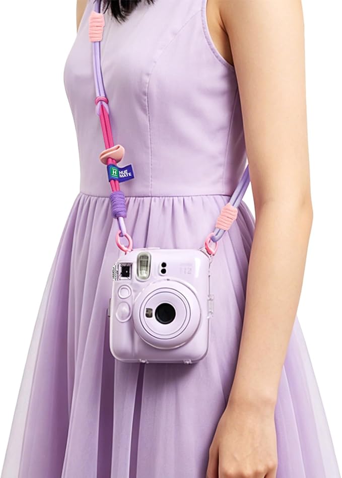 Clear Camera Case for Fujifilm Instax Mini 12, Purple Camera Strap | Protective Cover with Anti-Accidental Shutter, 4 Composition Cards, Photo Storage Holds 10 Films, Clear Hard Shell, No Camera - Image 7