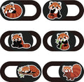 6Pcs 6 Styles Red Panda Camera Cover Slide Cute Privacy Guard Accessories, Phone Front Camera Blocker 0.04 Inch Ultra Thin for Laptop Desktop Computer Tablet Notebook Mini PC Office Use by PRESSINART