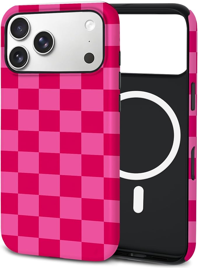 TPU Phone Case for iPhone 17 Pro, MagSafe Wireless Charging Compatible, Shockproof Slim Fit Protective Cover with Anti-Yellowing & Raised Camera Protection (Grid 2, iPhone 17 Pro(6.3")) by Unknown