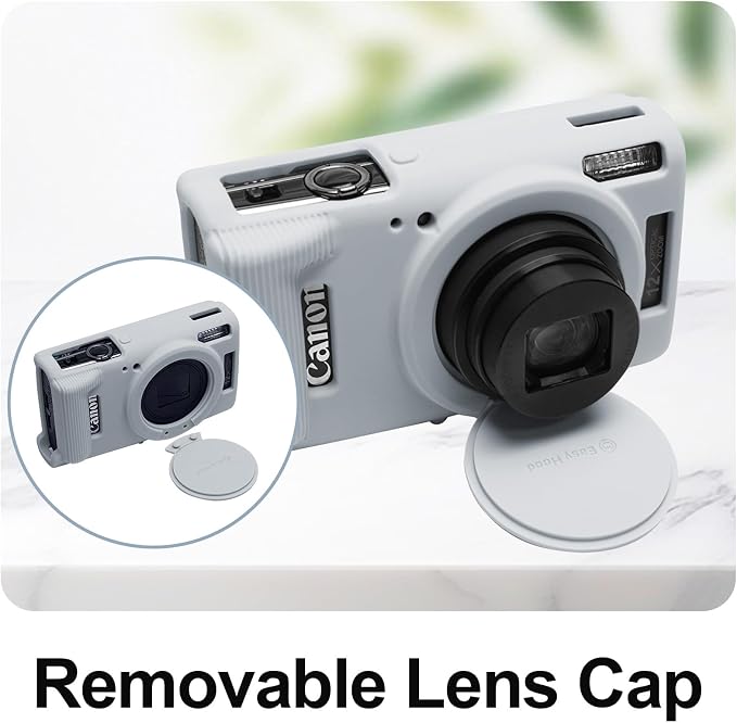 Easy Hood Camera Case for Canon ELPH 360/IXUS 285 HS/IXY 650 Camera,Grey | With Removable Lens Cover,Soft Silicone Protective Case,Anti-Scratch,Dustproof,Shockproof,Enhanced Grip,Camera Accessories - Image 2