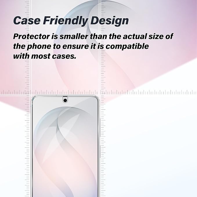 BIGFACE Galaxy S26 Tempered Glass Screen Protector + Camera Lens Protector [ 2 + 2 Pack ][Case Friendly] [Anti-Scratch] [Ultrasonic Fingerprint Unlock] Clear HD Protective Film for Samsung Galaxy S26 - Image 5