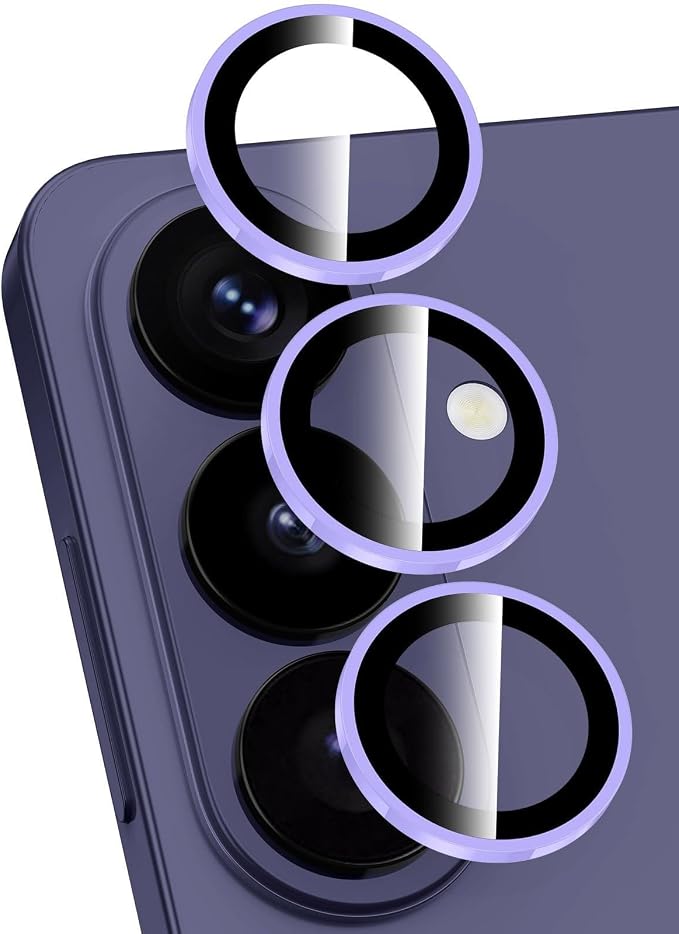 for Samsung Galaxy S26 Plus Camera Lens Protector, Individual Metal Ring Tempered Glass Lens Cover, [Strong Adsorption] Scratch Resistant Ultra-Thin HD Clear Lens Cover, 1 Set-Purple Shine by Btscase