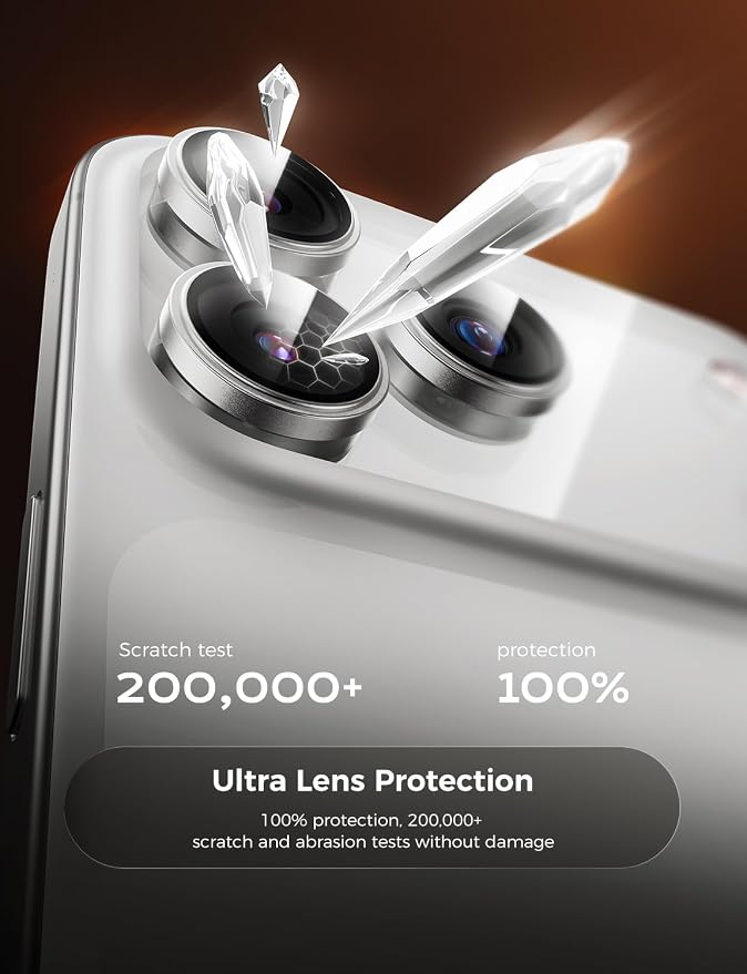 MAGIC JOHN 2 pack for iPhone 17 Pro Max/17 Pro Camera Lens Protector,Sliver | [Alignment Kit&1:1 Invisible Fit] 9H Aerospace Tempered Glass, Ultra HD, Metal Individual Ring - Image 3
