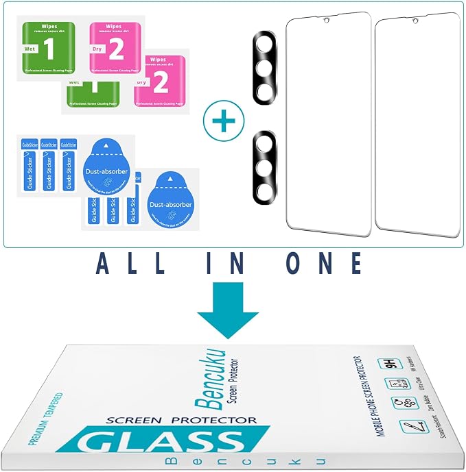 2+2 Pack Screen Protector for Samsung Galaxy S23 FE Tempered Glass | Fingerprint ID Compatible, Camera Lens Protector, Anti Scratch, Bubble Free, Case Friendly, HD Clear - Image 7