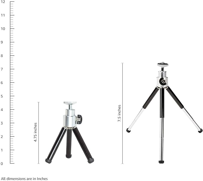 Amazon Basics Lightweight Portable Mini Travel Tripod with 360° Ball Head, Adjustable Height, Desktop, Black - Image 5