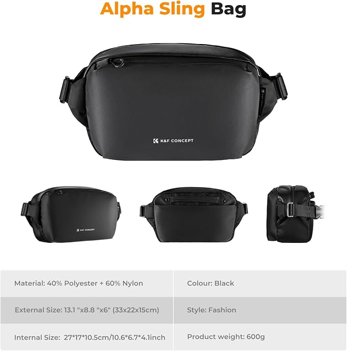 K&F CONCEPT Camera Sling Bag, Everyday Shoulder Crossbody Bag | Multifunction Photography Portable Bag, DSLR/SLR/Mirrorless Camera Case, Compatible for Canon/Nikon/Sony, BS01 - Image 7