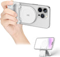 JJC Magnetic Phone Camera Grip Handle with Remote for MagSafe iPhone, White | Camera Handle Bluetooth Bracket for iPhone Air 17 16 15 14 13 12 Pro Max MagSafe Case, Ideal for Photography/Video/Vlogging by JJC