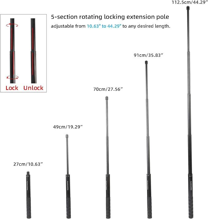 Ground Golf Monopod Phone Stand Holder with Spike Stake, 46" Extendable Selfie Stick & Universal 1/4" Screw - Record Stable Hands-Free Golf Swing Videos for magsafe and All Smartphones - Image 6