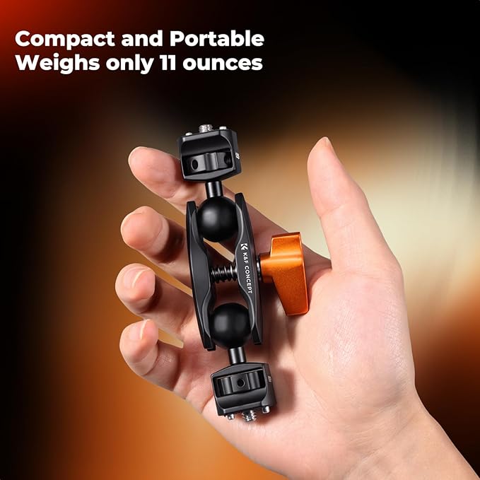 K&F CONCEPT Dual Ball Heads Magic Arm, Articulating Magic Arm | with 1/4"-20 Screw, 360° swivelling Ball Head, Aluminum Alloy Camera Monitor Mount Arm, MS14 - Image 6