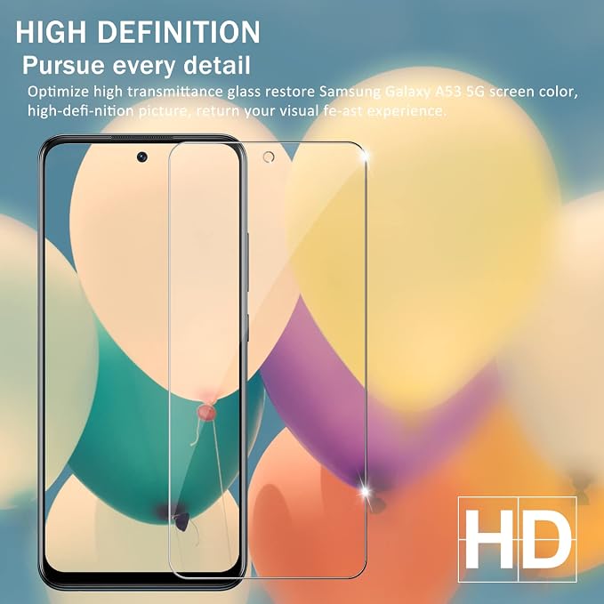 Galaxy A53 5G Premium Tempered Glass Screen Protectors, [2 Pack] [Anti-scratch] [3D Glass] [Case-Friendly] Screen Protector Glass for Samsung Galaxy A53 - Image 6